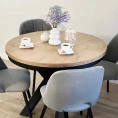  Stół loft okrągły rozkładany - stylowy mebel do salonu w Twoim mieszkaniu | Idealny na każdą okazję